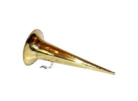 A brass gramophone horn