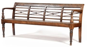Two Indonesian teak benches