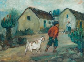 Amos Langdown; A Boy Leading a Goat