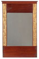 A French mahogany and giltwood mirror, 19th century
