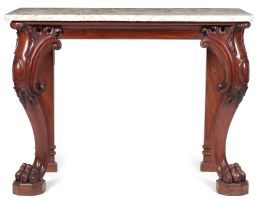 A Victorian mahogany marble-topped console table