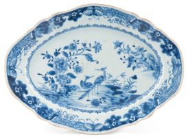 A Chinese blue and white oval dish, Qing Dynasty, Qianlong (1735-1796)