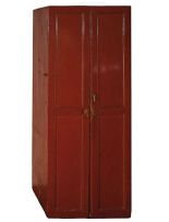 A brown painted pine cupboard, late 19th century