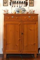 A pine cupboard, late 19th century