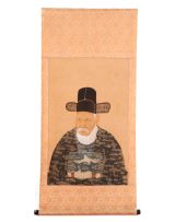 A Korean ancestor portrait wall hanging, 19th century
