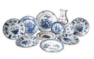 Four Chinese blue and white plates, Qianlong, 18th century