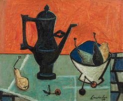 Erik Laubscher; Still Life with Coffee Pot, recto; Abstract, verso