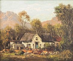 Tinus de Jongh; A Cape Cottage in the Mountains