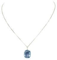 Sapphire and diamond pendant