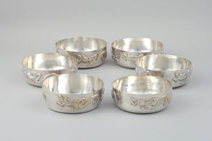 Six Chinese silver bowls, Luen Hing, Shanghai, circa 1910