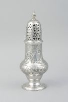 A George II silver caster, possibly Samuel Wood, London, 1754