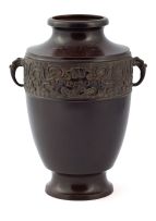 A Chinese bronze two-handled vase, 19th century