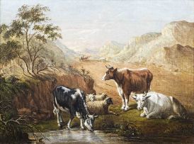 Frederick Timpson I'Ons; Cattle, Sheep, Ox-Wagon at Kariega River