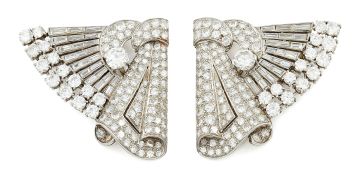 Pair of diamond dress clips, 1930s