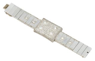 Diamond and platinum bracelet, 1940s