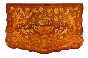 A Dutch marquetry and walnut side table, 19th century