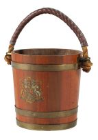 An oak and brass-bound bucket, late 19th century