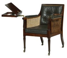 A mahogany library armchair, 19th century