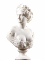 A marble bust of Venus, late 19th century