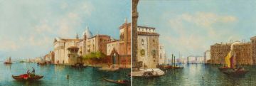 William Meadows; Off the Rialto, Venice; and Lord Byron's Palazzo, Venice, a pair