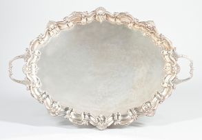 A George V silver two-handled tray, Ball Bros, Birmingham, 1911
