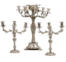 A Sheffield plate six-light centrepiece, early 19th century