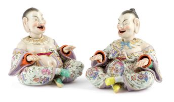 A pair of Meissen Nodding Pagoda Figures, late 19th century