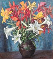 Alfred Neville Lewis; Still Life with Lilies