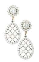 Pair of diamond pendant earrings