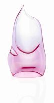 A Železný Brod glassworks pink glass vase, Josef Cvrcek (in association with Miloslav Klinger)