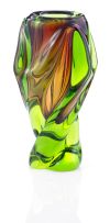 A Skrdlovicé Glassworks vase, designed by Jan Beránek
