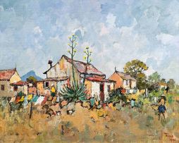 Conrad Theys; Labourers' Cottage with Lion's Head in the Distance