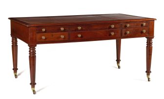 A Victorian mahogany partners' writing table