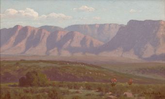 Jan Ernst Abraham Volschenk; Veld and Mountain (Courente River) (Riversdale)