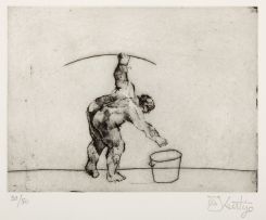 William Kentridge; Untitled (Artist Bending)