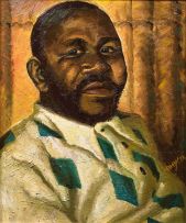George Milwa Mnyaluza Pemba; Portrait of the Barman from Fourways, Port Elizabeth