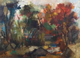 Paul du Toit; Landscape with Trees