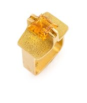 Gold and citrine ring, Erich Frey, 1970s
