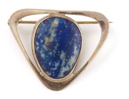 Silver and sodalite brooch, Erich Frey, 1960s