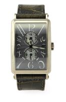 18ct white gold Franck Muller 'Master Banker' curved rectangular wristwatch, Long Island No 482