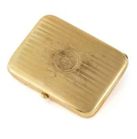 Gold cigarette case, Deakin & Francis Ltd, Birmingham, 1918