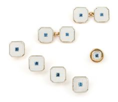 Gentleman's mother-of-pearl and sapphire dress set