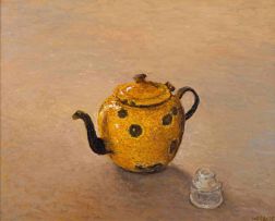 Walter Meyer; Still Life with Yellow Teapot and Ink Bottle