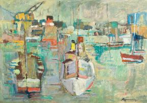 Piet Kannemeyer; Yachts in a Harbour