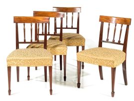 Four George III mahogany side chairs, early 19th century