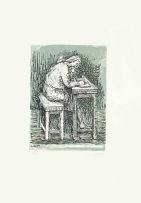 Henry Moore; Girl Seated at Desk VII