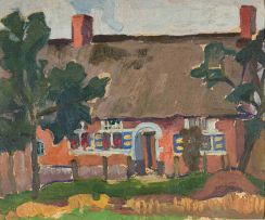 Maggie Laubser; Extensive Landscape, recto; House, verso