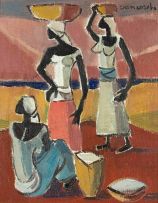 Maurice van Essche; Three Women in a Landscape