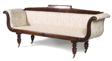 An Eastern Cape stinkwood and upholstered settee, 19th century