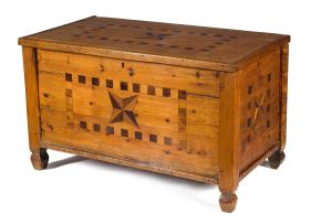 A South-eastern Cape 'De Rust' pine and inlaid chest, circa 1880